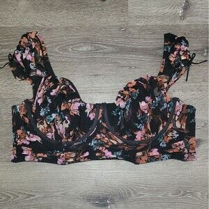 Torrid Floral Wire Bustier Cap Sleeve Longline Bralette Romantic Feminine 4X